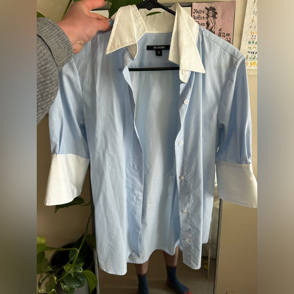 Kal Rieman blue blouse.
